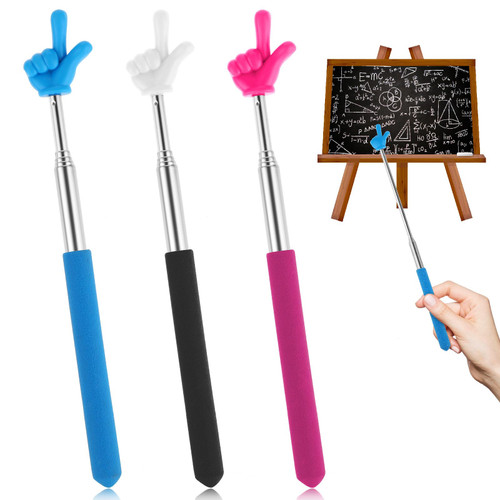 3 Pcs Retractable Teachers Pointer Telescopic Classroom Pointer Mini Pointer Stick Extendable Finger Pointer for Classroom Office Presenter Teacher Essentials