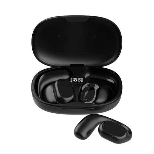 Open Ear Headphones Wireless Bluetooth Air Bone Conduction Headphones Head Set with Mic Bone Conduction Earbuds Headset Bone Conducting Earphones Ear Buds Workout Over the Ear Earbuds with Earhooks