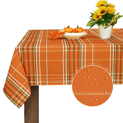 Autumn Fall Tablecloth for Thanksgiving, Gingham Buffalo Plaid Table Cloth, Checkered Waterproof Spillproof Table Cover for Dinner Kitchen Party Holiday Decor, Yellow Orange, Rectangle 60 x 84 Inch Autumn Fall Tablecloth for Thanksgiving, Gingham Buffalo Plaid Table Cloth, Checkered Waterproof Spillproof Table Cover for Dinner Kitchen Party Holiday Decor, Yellow Orange, Rectangle 60 x 84 Inch
