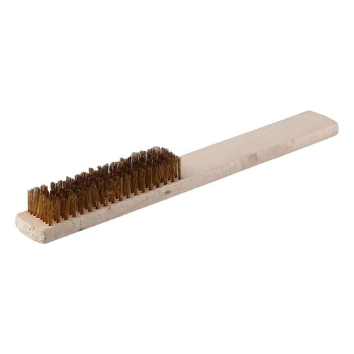 HOBBYIN Brass Brush,Soft Brass Bristle Wire Brush,Wire Scratch Brush with 9" Wood Handle