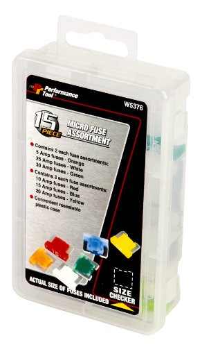 Performance Tool W5376 15-Piece Micro Fuse Assortment