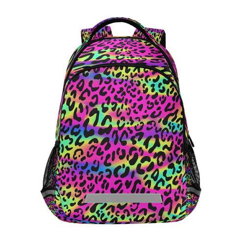 ALAZA Rainbow Leopard Print Cheetah Neo Backpack For women Bookbag Travel Daypack