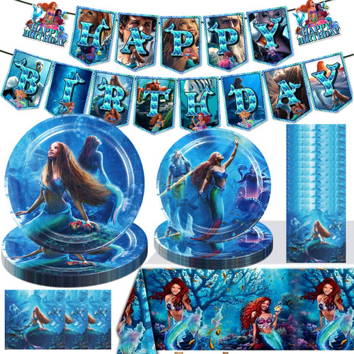 2023 Little Mermaid Party Supplies Tableware, Little Mermaid Party Decorations 2023 Banner Plates Napkins Little Mermaid Tablecloth The Little Mermaid Party Decorations for Girls Birthday Decorations 2023 Little Mermaid Party Supplies Tableware, Little Mermaid Party Decorations 2023 Banner Plates Napkins Little Mermaid Tablecloth The Little Mermaid Party Decorations for Girls Birthday Decorations