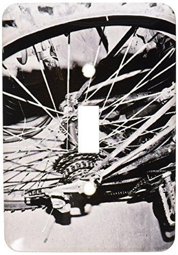 3dRose LLC lsp_64392_1 The Spokes Of A Bicycle In Black and White Single Toggle Switch