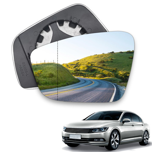 Driver Side Heated Mirror Glass Compatible with 2011 2012 2013 2014 2015 2016 2017 2018 Volkswagen VW Passat Jetta Beetle Side Mirror Glass With Rear Holder
