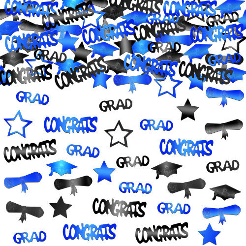 KatchOn, Blue and Black Graduation Confetti 2023 - Shiny, Pack of 1300 | Congrats Grad Confetti 2023, Graduation Decorations Class of 2023 | Graduation Party Decorations 2023 | Graduation Table Decor