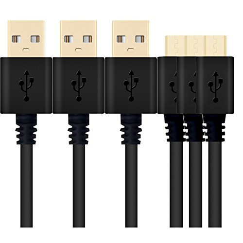 3Pcs Pack 6.6ft PS4 Controller Charger Charging Cable,iEugen Data Sync Cord for Sony Playstation 4, PS4 Slim/ Pro Controller, Microsoft Xbox One S / X Controller (Charge and Play) (Black)