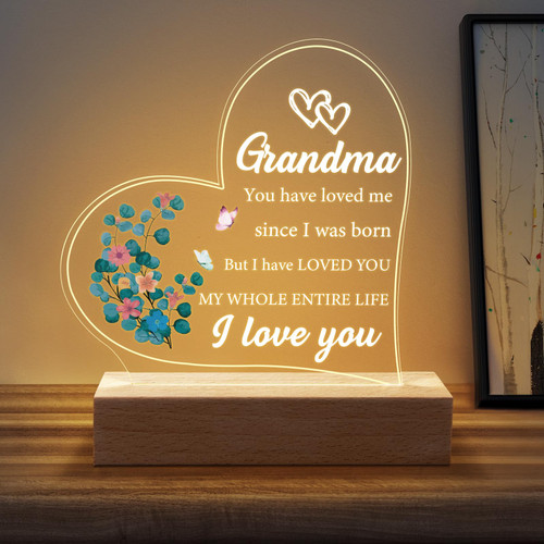 Calibron Gifts for Grandma from Grandchildren,Grandma Birthday Gifts Engraved Night Light, Birthday Gifts for Grandma LED Night Lamp Grandma Gift Ideas