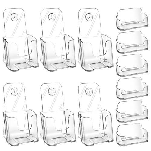 Acrylic Brochure Holder.4 inches Wide Brochure Holder Wall Mount Clear Countertop Organizer Literature Holders (6)