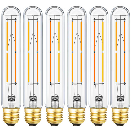 Leools Dimmable E26 Light Bulb 8W Equal 60-75 watt led Light Bulb AC120V Edison Light Bulbs 75 Watt 800LM T10 led Bulb for Rustic Pendant,Industrial Pipe,Wall sconces,Vanity 6Pack (Warm White 2700K)