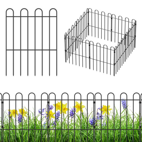 10 Pack Animal Barrier Fence, 16.7 in(H) X 10 Ft(L) Garden Decorative Fence, Metal Wire Rustproof Barrier Fence for Dog, Garden Border Flower Bed Fencing for Yard, Outdoor Patio. 10 Pack Animal Barrier Fence, 16.7 in(H) X 10 Ft(L) Garden Decorative Fence, Metal Wire Rustproof Barrier Fence for Dog, Garden Border Flower Bed Fencing for Yard, Outdoor Patio.