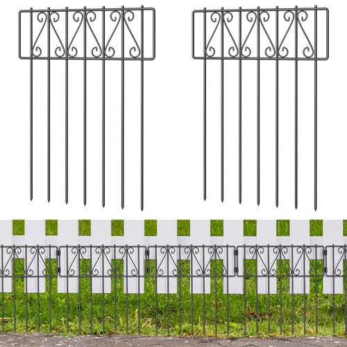 10 Pack Animal Barrier Fence, 16.7 Inch(H) X 10.8 Ft(L) Barrier Bottom Fence, Rustproof Metal Decorative Garden Fence, Dog Rabbits Ground Stakes Border Fence for Outdoor, Yard. 10 Pack Animal Barrier Fence, 16.7 Inch(H) X 10.8 Ft(L) Barrier Bottom Fence, Rustproof Metal Decorative Garden Fence, Dog Rabbits Ground Stakes Border Fence for Outdoor, Yard.