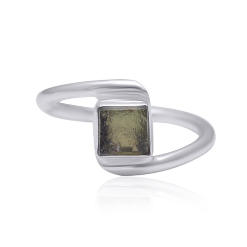 Natural Raw Moldavite Ring Stackable Ring Rough Stone Ring Authentic Moldavite Raw Crystal Ring Statement Ring Everyday Ring 925 Sterling Silver Ring by GemstonesHubStore (3)