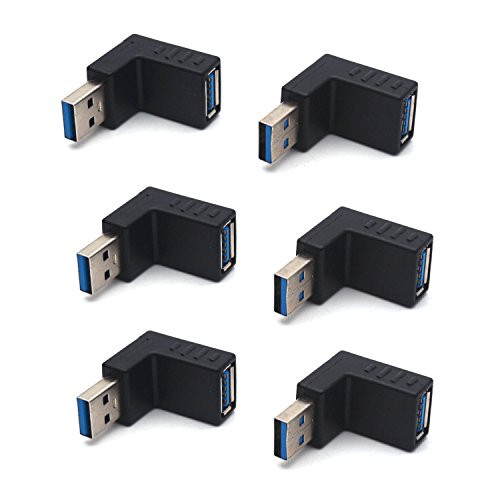 Antrader USB 3.0 A Male to A Female Connector 90 Degree Angle L Shape Converter Plug Data Adapter 3Pairs Up + Down