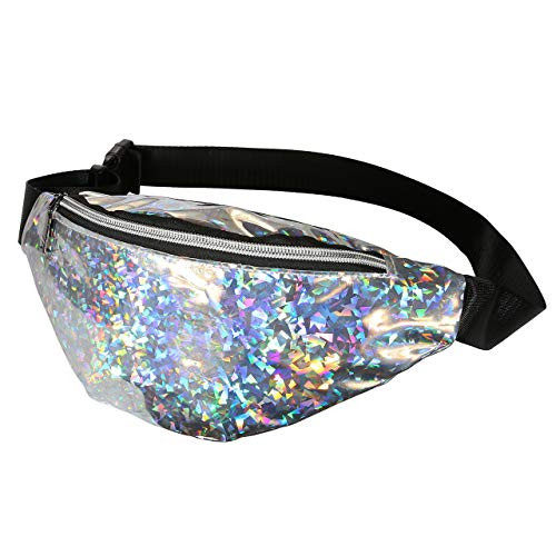 Faleto Holographic Fanny Pack Laser Waist Bag Bum Waterproof Travel Pouch Rave Hologram Festival Party Faleto Holographic Fanny Pack Laser Waist Bag Bum Waterproof Travel Pouch Rave Hologram Festival Party