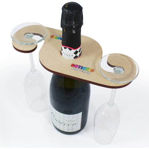 Azeeda 'Autistic Non Verbal' Wooden Wine Glass/Bottle Holder (GH00065076)