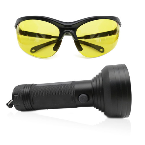 AC UV Oil Dye Leak Detection Kit Includes Pro 68 LED Flashlight with UV Protective Glasses, Auto Air Conditioner Leak Detector Tool Flashlight Car Oil AC Dye Leak Test Pro Detection Kit