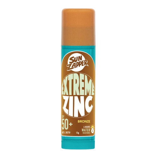 Sun Zapper (Bronze) Extreme Zinc Stick - Bronze/Darker Skin Tone Mineral Sunscreen Stick SPF50+ UVA/UVB+ Unbeatable Sun Protection Sunblock, Sun Cream Made in Australia
