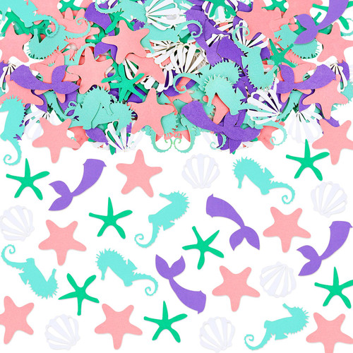 Keaziu 100PCS Mermaid Confetti Mermaid Table Confetti for Baby Boy Girl Wedding Birthday Baby Shower Boy Girls Engagement Mermaid Tail Theme Party Decorations Supplies
