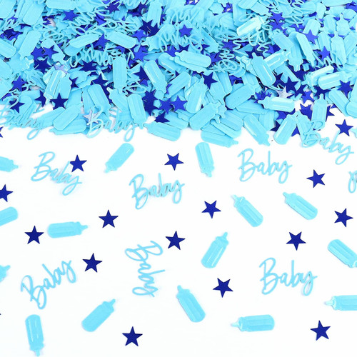 Keaziu 950 Pcs Baby Shower Confetti Decoration Baby Boy Twinkle Star Table Confetti Baby Confetti for Baby Shower Theme Baby Confetti for Baby Shower Birthday Party Birthday Blue