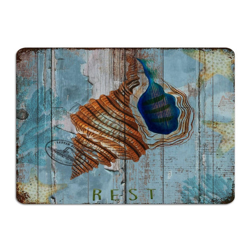 Rustic Metal Tin Sign Nautical Beach Ocean Theme Underwater Sea Snail Wall Decorations Aluminum Metal Sign for Terrace Outdoor Fence Sea Animal Turtle Octopus Crab Art Poster Gift for Garden 10x14