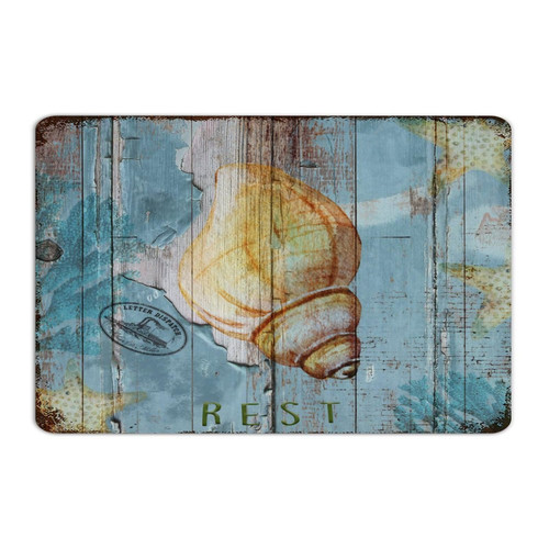 Nautical Beach Ocean Theme Underwater Sea Snail 12x18 Inch Metal Tin Sign Decorative Garden Patio Living Room Man Cave Decor Metal Plaque Under The Sea Octopus Crab Fish Garage Signs for Entryway