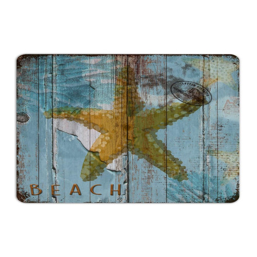 Nautical Beach Ocean Theme Underwater Starfish 12x18 Inch Metal Tin Sign Customized Kitchen Laundry Garden Home Decor Aluminum Metal Sign Coastal Seascape Painting Garage Signs for Entryway