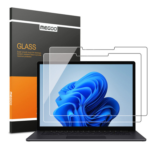 Megoo [2 Pack] Screen Protector Surface Laptop 5 13.5 inch,Easy Installation/HD Clear/9H Hardness,Compatible for Microsoft Surface Laptop 4/3/2/1-13.5 Inch