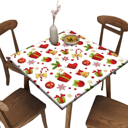 Atury Square Fitted Tablecloth, Elastic Edge Polyester Home Decorative Tablecloths, Dust & Wrinkle Proof Fabric Table Cover for Family Festival Party Table Clothes, Fit for 30" x 30" Table