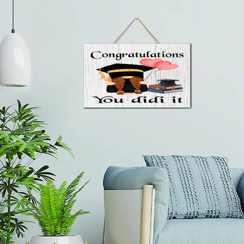Autravelco Funny Table Decor Wooden Sign Congratulations You Did It Gnome Cute Wall Art Wood Plaque Sign 6x10 Inch Graduation Cap Diploma Wooden Hanging Signs Home Decor for Outside Kitchen Autravelco Funny Table Decor Wooden Sign Congratulations You Did It Gnome Cute Wall Art Wood Plaque Sign 6x10 Inch Graduation Cap Diploma Wooden Hanging Signs Home Decor for Outside Kitchen
