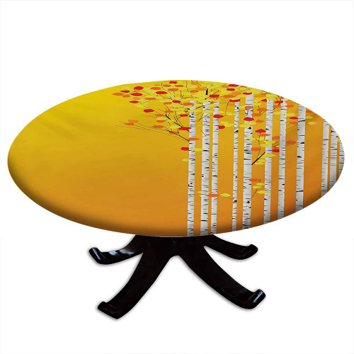 VBTGVE Round Tablecloth with Elastic Edge, Suitable for Restaurant Kitchen Parties, Fit for 36" Table