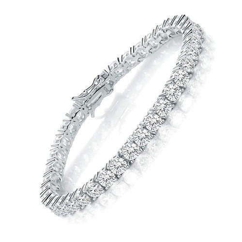 TIKJE 925 Sterling Silver 5mm Cubic Zirconia Classic Tennis Bracelet | White Gold Bracelets for Women | Size 8 Inch TIKJE 925 Sterling Silver 5mm Cubic Zirconia Classic Tennis Bracelet | White Gold Bracelets for Women | Size 8 Inch