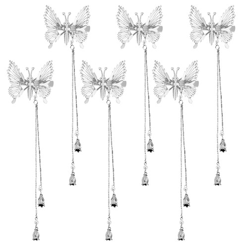 Metal Tassel Butterfly Hair Clips 3D Moving Butterfly Hair Clips Hairpins Cute Silver Hollow Butterfly Hair Accessories for Women and Girls(6 Pcs, Silver) Metal Tassel Butterfly Hair Clips 3D Moving Butterfly Hair Clips Hairpins Cute Silver Hollow Butterfly Hair Accessories for Women and Girls(6 Pcs, Silver)