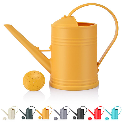 OKREK Indoor Watering Cans for House Plants, Small Watering Can for Outdoor Plants Garden Flower (1/2 Gallon, Yellow)