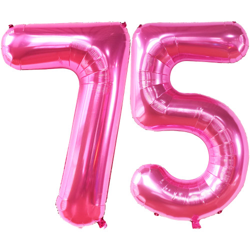 KatchOn, Hot Pink 75 Balloon Numbers - 40 Inch | Hot Pink 75th Birthday Balloons for Women | 75th Birthday Decorations for Women | Number 75 Balloon | Pink 75 Year Old Balloon for 75th Birthday Party