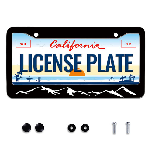 Mountains License Plate Frame Mountain Pattern Raised License Plate Frame for Car Decorative Parts Rustproof License Plate Cover for Standard Us Canada License Plate Holder 12x6 Inch