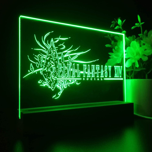 KOONTZ Final Fantasys XIV Anime Night Light 3D Illusion Lamp 7 Colors Change 4 Lighting Mode USB Power KOONTZ Final Fantasys XIV Anime Night Light 3D Illusion Lamp 7 Colors Change 4 Lighting Mode USB Power