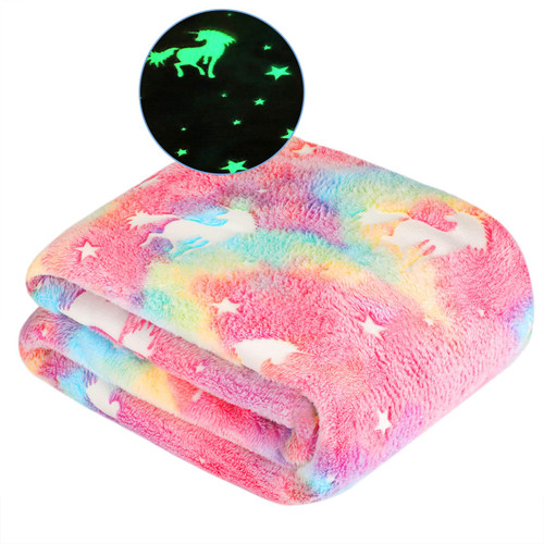 Glow in The Dark Unicorn Throw Blanket Perfect Unicorn Gifts for Girls Pink 50"x60" Ideal Birthday Present Fun and Cozy Kids Toys