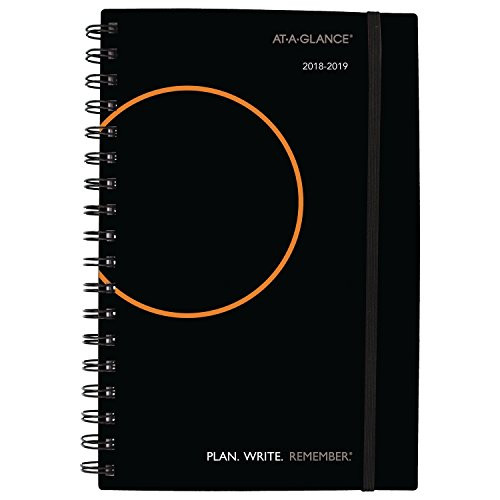 AT-A-GLANCE 2018-2019 Academic Year Weekly & Monthly Planner, Small, 5-1/2 x 9, Plan.Write.Remember, Black (70510105)