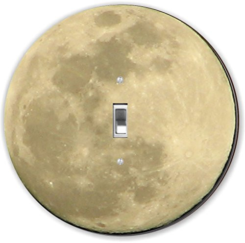 Rikki Knight RND-LSPS-175 Planet Moon Round - Single Toggle Light Switch Plate