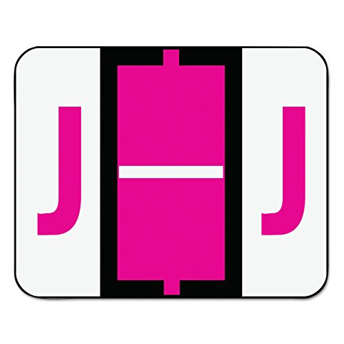 Smead 67080 A-Z Color-Coded Bar-Style End Tab Labels, Letter J, Red, 500 per Roll
