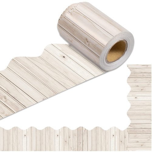 72ft Bulletin Board Border Decorations - 2 Rolls White Wood Scalloped Border Trim for Classroom Bulletin Board Blackboard Back School Decorations