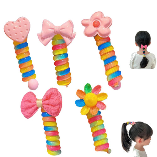 5pc Colorful Telephone Wire Hair Bands for Kids, Spiral Hair Ties Phone Cord, Phone Cord Straight Spiral Hair Ties 5 style 5pc Colorful Telephone Wire Hair Bands for Kids, Spiral Hair Ties Phone Cord, Phone Cord Straight Spiral Hair Ties 5 style