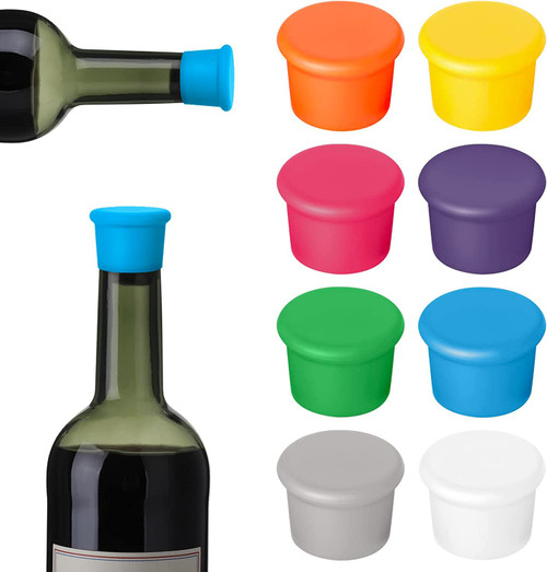 KABOER 8Pcs Silicone Wine Stoppers,Reusable Champagne Stoppers Wine Bottle Stoppers Champagne Caps Glass Corks Beverages Beer Keep Fresh Tools,8 Colors KABOER 8Pcs Silicone Wine Stoppers,Reusable Champagne Stoppers Wine Bottle Stoppers Champagne Caps Glass Corks Beverages Beer Keep Fresh Tools,8 Colors