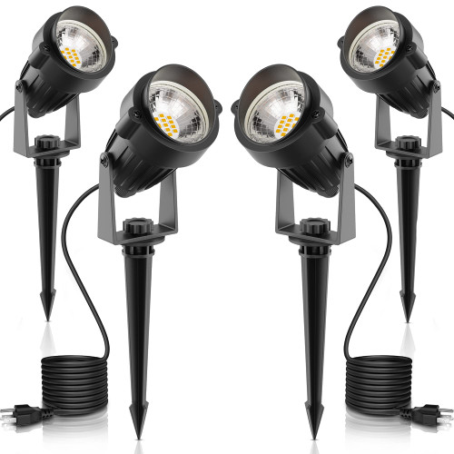 LOHAS Landscape LED Lighting Outdoor, Spotlights for Yard Pathway Garden IP65 Waterproof, Dusk to Dawn Light Sensor, 120V 5W 450LM Yard Flood Light with 3- Plug, 3000K Warm White, UL Listed, 4Pack LOHAS Landscape LED Lighting Outdoor, Spotlights for Yard Pathway Garden IP65 Waterproof, Dusk to Dawn Light Sensor, 120V 5W 450LM Yard Flood Light with 3- Plug, 3000K Warm White, UL Listed, 4Pack