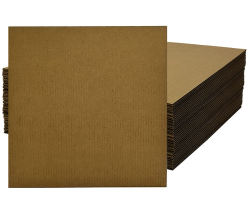 Corrugated Cardboard Sheets 4mm - 3/16" Thick 24x24-10 Pack. Filler Insert Pads, Brown Frame Backing Rectangular & Square Flat Boards for Art&Crafts, DIY Projects, Mailing,Dividers & Packaging