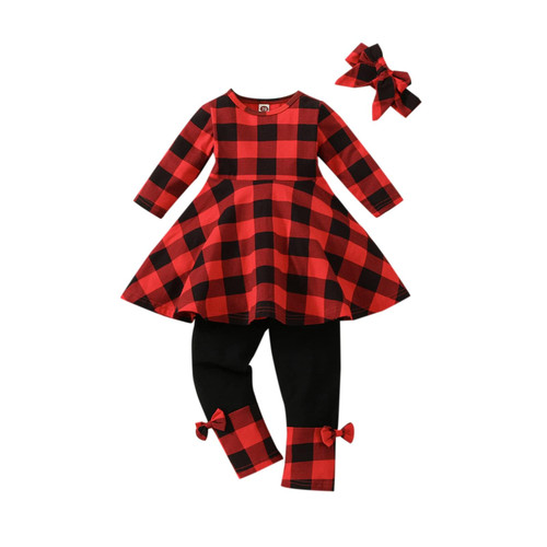 Mecykcsr Toddler-Baby-Girl-Christmas-Clothes Set Fall- Winter Red and black plaid Little Girls Outfits (Red Plaid.4-5T) Mecykcsr Toddler-Baby-Girl-Christmas-Clothes Set Fall- Winter Red and black plaid Little Girls Outfits (Red Plaid.4-5T)
