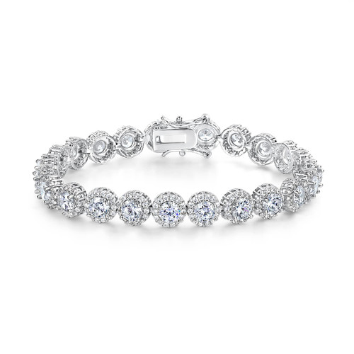 Gemsme Tennis Bracelet for Women 1 Row 18K White Gold Plated 5mm Round Cubic Zirconia Bracelets 8.0 Inch Gemsme Tennis Bracelet for Women 1 Row 18K White Gold Plated 5mm Round Cubic Zirconia Bracelets 8.0 Inch