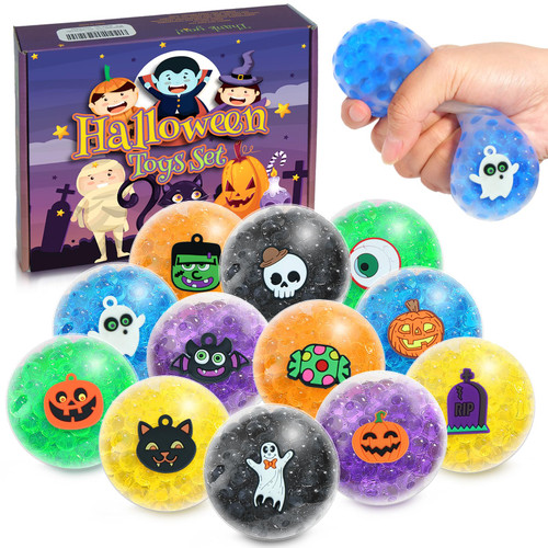 Halloween Squishy Toys for Kids Gift - Stress Balls Fidgets 12 Pack, Halloween Non Candy Treat Bag Fillers, Sensory Squeeze Toy, Carnival Gifts for Party Favors, Class Prizes, Goodie Bag Stuffers