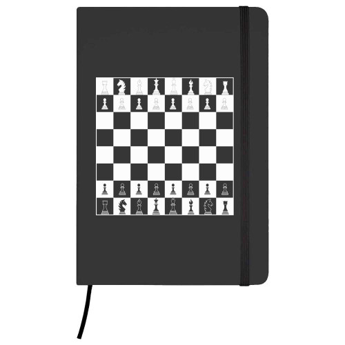 A5 'Chess Board & Pieces' Black Hardcover Ruled Notebook (NB00033191)